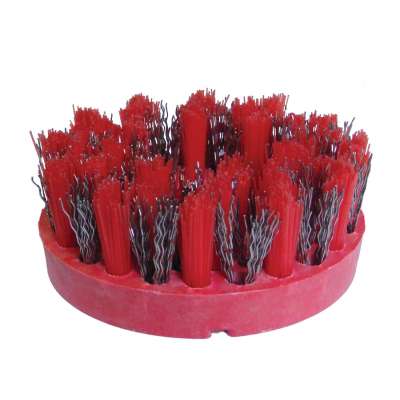 Circular Compound Antique Brush for cleaning surface nylon mixed with steel polishing brush